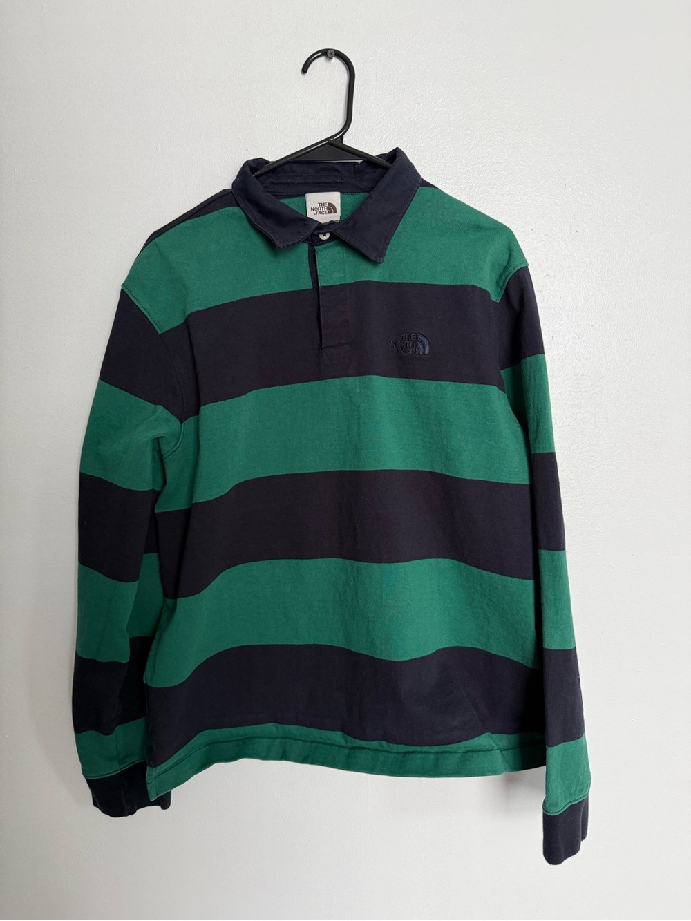 The North Face Men’s Green & Black Striped Rugby Polo